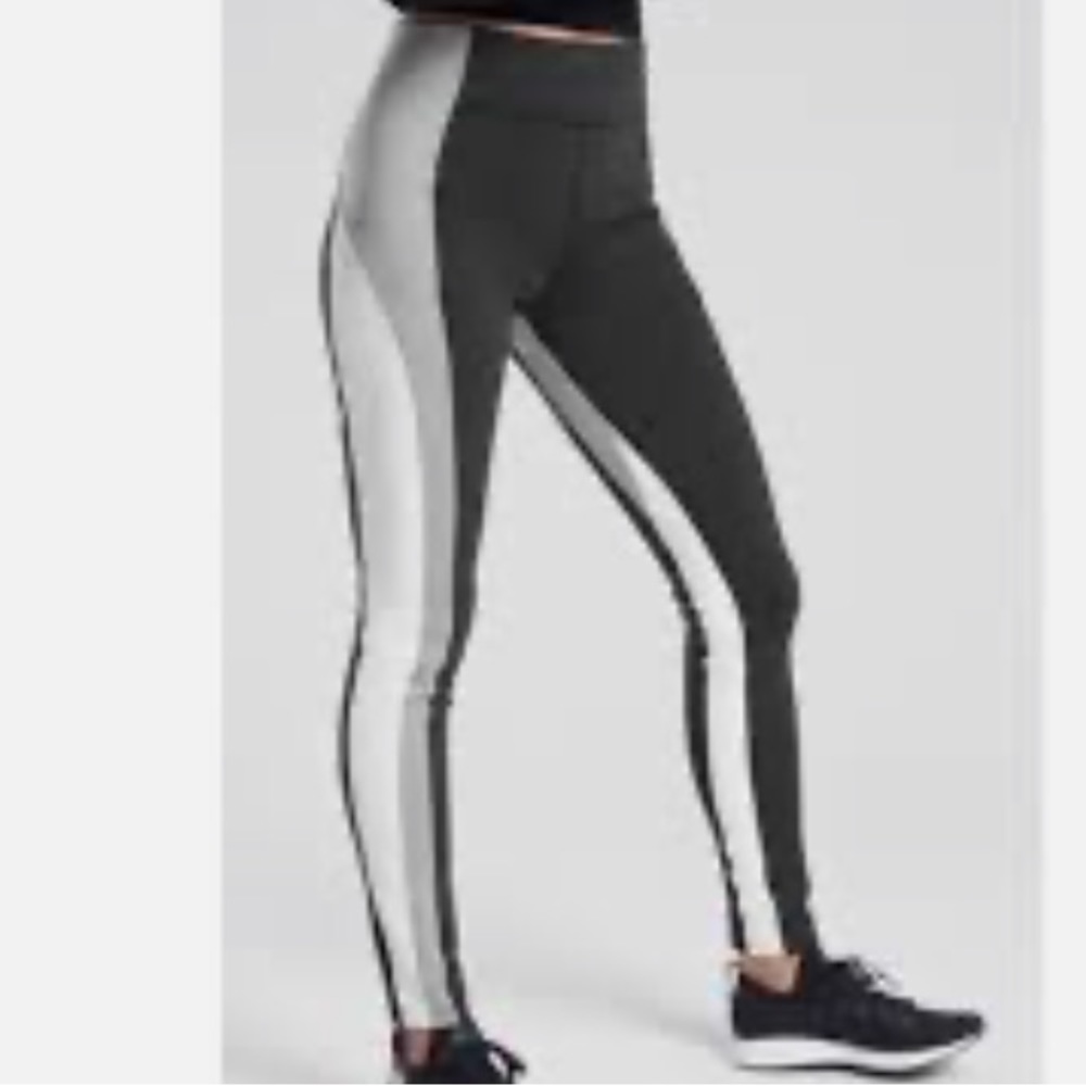 Athleta crest colorblock tight small black, gray white - Picture 2 of 11